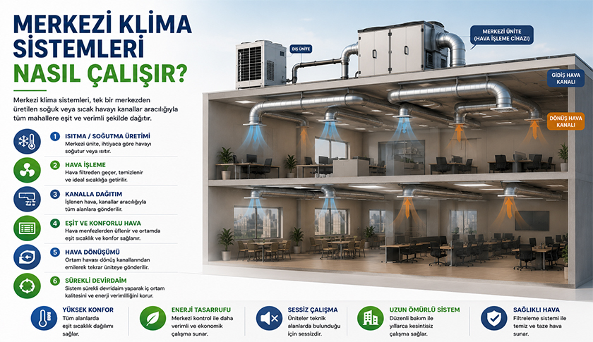 Merkezi Klima Sistemleri Nasıl Çalışır?